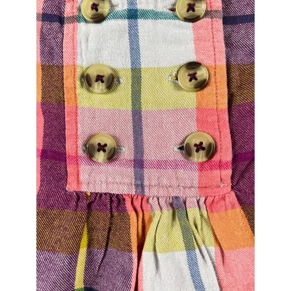 Tea Collection Faodail Flannel Plaid Jumper Dress Pink Maroon Size 2